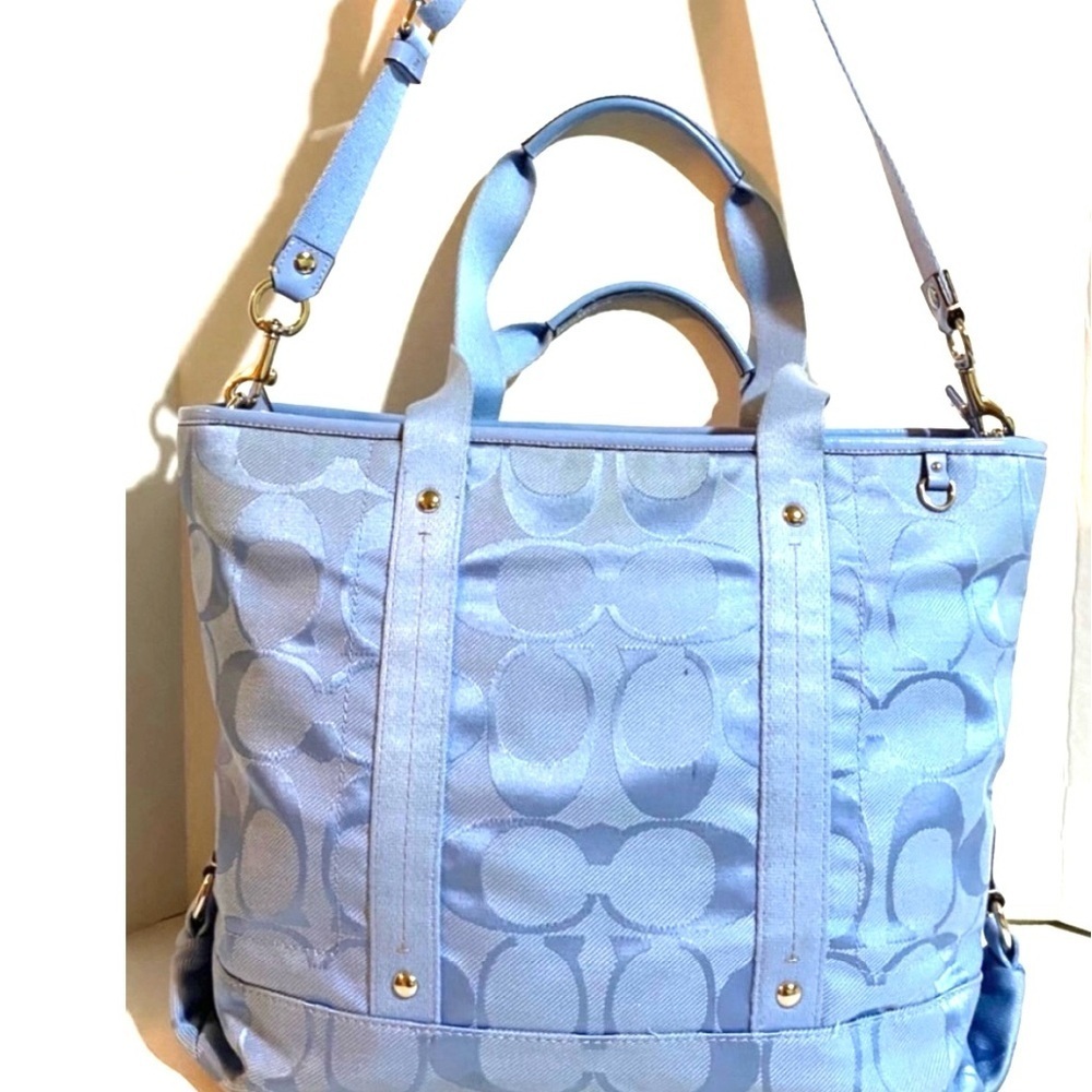 Coach CC signature print canvas satchel handbag - Picture 2 of 11
